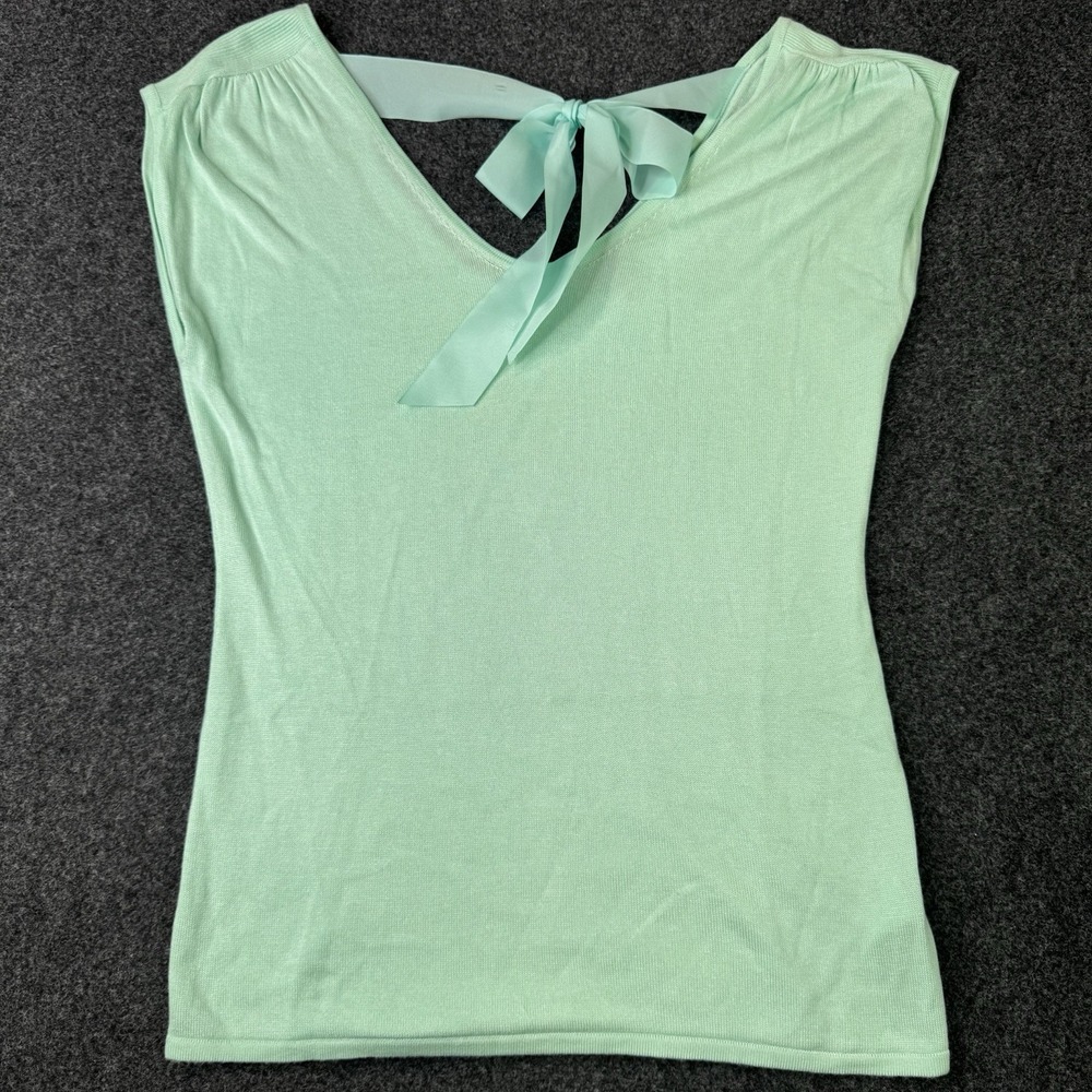 Lilly Pulitzer Grady Sweater Top Women S Mint Green Silk Blend Tie Back
